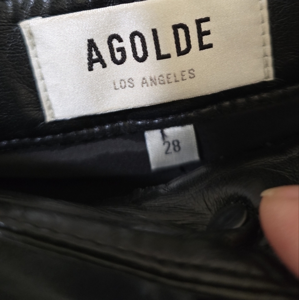 AGOLDE Recycled Leather Angled Hem Short 28 - Picture 7 of 10